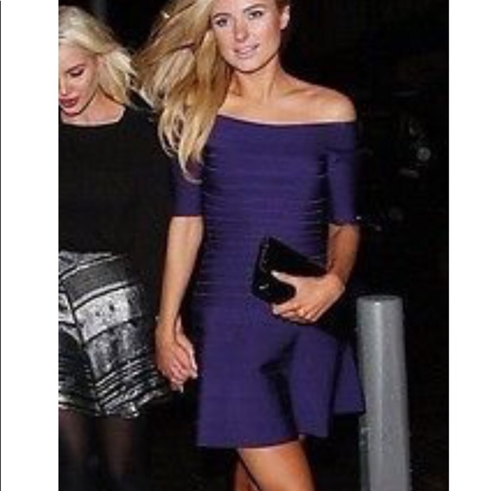 Herve Leger ‘Liza’ dress in Plum XS